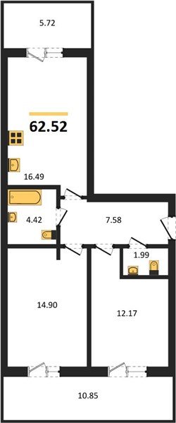 Фото №1: 2-комнатная квартира 61 м² - Краснодар, Прикубанский внутригородской округ, мкр. ЖК Тёплые Края