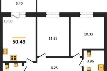 Фото №1: 2-комнатная квартира 49 м² - Краснодар, мкр. ЖК Тёплые Края, 