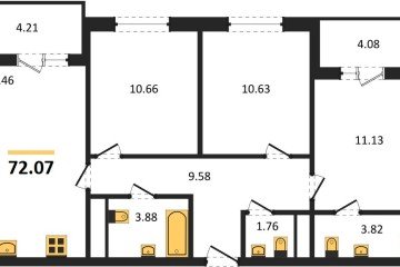 Фото №1: 3-комнатная квартира 71 м² - Краснодар, мкр. ЖК Тёплые Края, 
