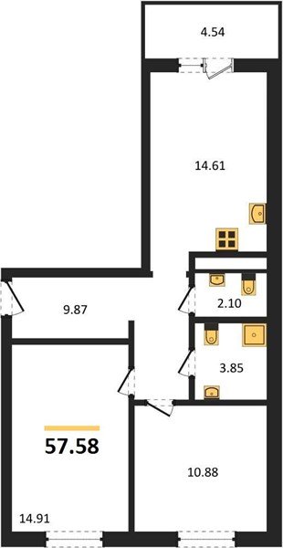 Фото №1: 2-комнатная квартира 57 м² - Краснодар, Прикубанский внутригородской округ, мкр. ЖК Тёплые Края