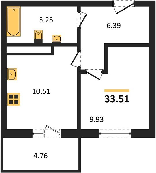 Фото №1: 1-комнатная квартира 33 м² - Краснодар, Прикубанский внутригородской округ, мкр. ЖК Тёплые Края