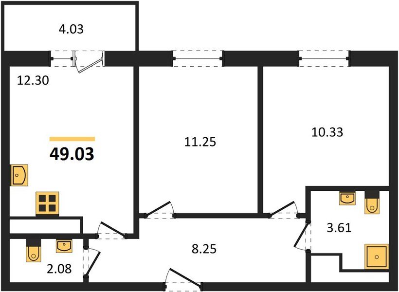 Фото №1: 2-комнатная квартира 48 м² - Краснодар, Прикубанский внутригородской округ, мкр. ЖК Тёплые Края