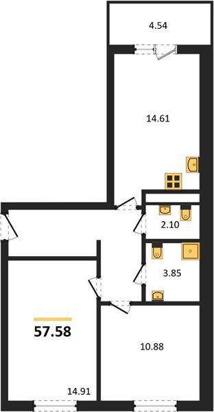 Фото №1: 2-комнатная квартира 57 м² - Краснодар, Прикубанский внутригородской округ, мкр. ЖК Тёплые Края