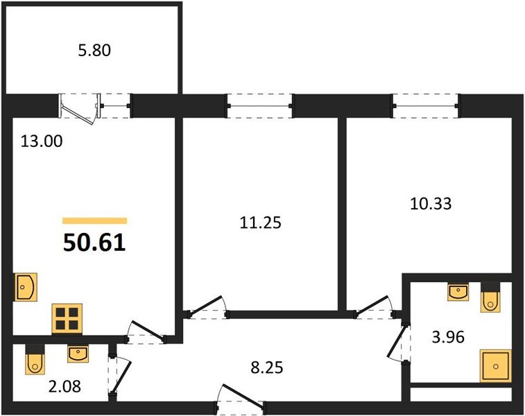 Фото №1: 2-комнатная квартира 49 м² - Краснодар, Прикубанский внутригородской округ, мкр. ЖК Тёплые Края