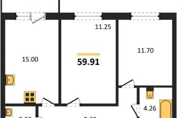 Фото №1: 2-комнатная квартира 58 м² - Краснодар, мкр. ЖК Тёплые Края, 