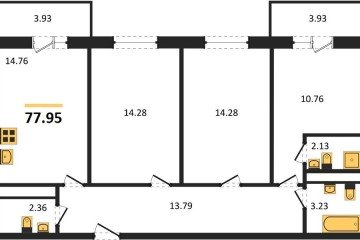 Фото №1: 3-комнатная квартира 77 м² - Краснодар, мкр. ЖК Тёплые Края, 
