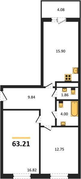 Фото №1: 2-комнатная квартира 62 м² - Краснодар, Прикубанский внутригородской округ, мкр. ЖК Тёплые Края