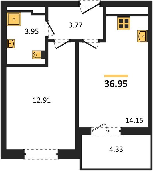 Фото №1: 1-комнатная квартира 37 м² - Краснодар, Прикубанский внутригородской округ, мкр. ЖК Тёплые Края