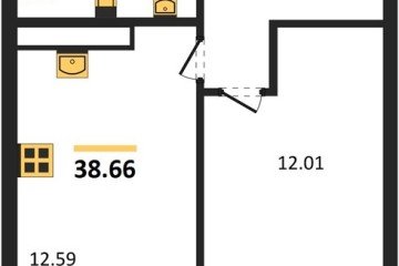 Фото №1: 1-комнатная квартира 38 м² - Краснодар, мкр. ЖК Тёплые Края, 