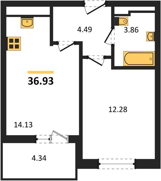 Фото №1: 1-комнатная квартира 37 м² - Краснодар, Прикубанский внутригородской округ, мкр. ЖК Тёплые Края