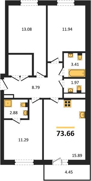 Фото №1: 3-комнатная квартира 73 м² - Краснодар, Прикубанский внутригородской округ, мкр. ЖК Тёплые Края