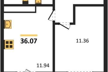 Фото №1: 1-комнатная квартира 36 м² - Краснодар, мкр. ЖК Тёплые Края, 