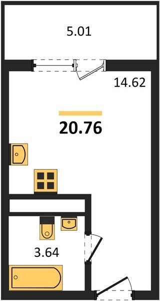 Фото №1: Студия 20 м² - Краснодар, Прикубанский внутригородской округ, мкр. ЖК Тёплые Края
