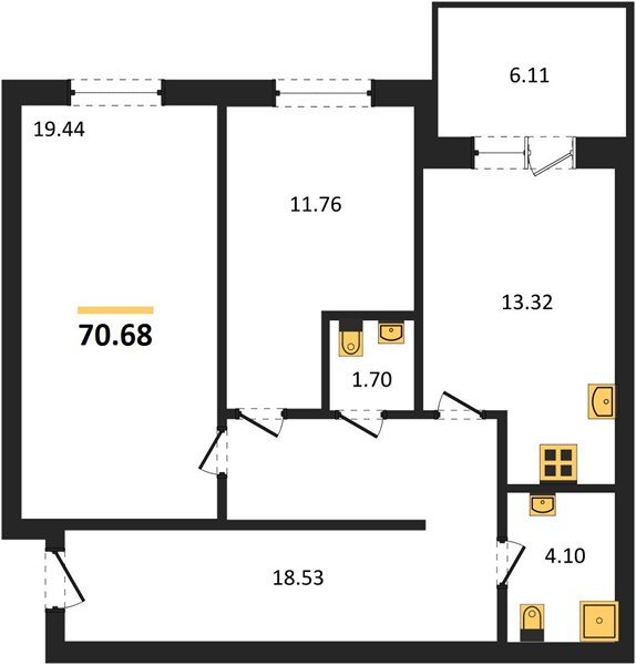 Фото №1: 2-комнатная квартира 68 м² - Краснодар, Прикубанский внутригородской округ, мкр. ЖК Тёплые Края