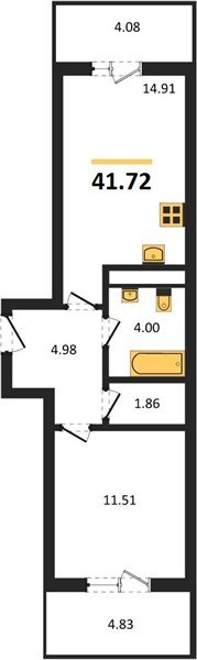 Фото №1: 1-комнатная квартира 41 м² - Краснодар, Прикубанский внутригородской округ, мкр. ЖК Тёплые Края