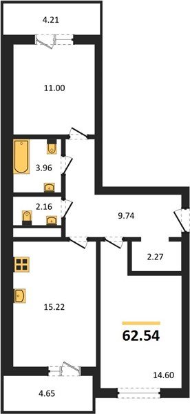 Фото №1: 2-комнатная квартира 62 м² - Краснодар, Прикубанский внутригородской округ, мкр. ЖК Тёплые Края