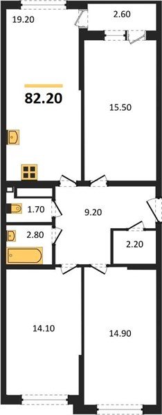 Фото №1: 3-комнатная квартира 82 м² - Краснодар, Прикубанский внутригородской округ, мкр. жилой комплекс Самолёт-6