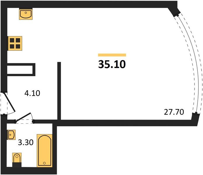 Фото №1: Студия 35 м² - Краснодар, жилой комплекс Самолёт-6