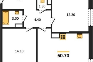 Фото №1: 2-комнатная квартира 60 м² - Краснодар, мкр. Прикубанский внутригородской округ, 