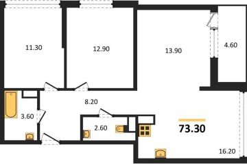 Фото №1: 3-комнатная квартира 73 м² - Краснодар, мкр. Прикубанский внутригородской округ, 