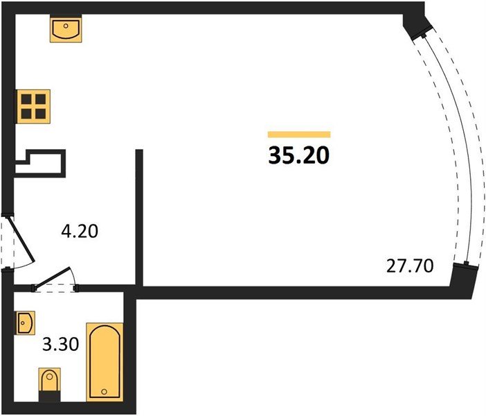 Фото №1: Студия 35 м² - Краснодар, Прикубанский внутригородской округ, мкр. жилой комплекс Самолёт-6