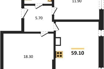 Фото №1: 2-комнатная квартира 59 м² - Краснодар, мкр. жилой комплекс Самолёт-6, 
