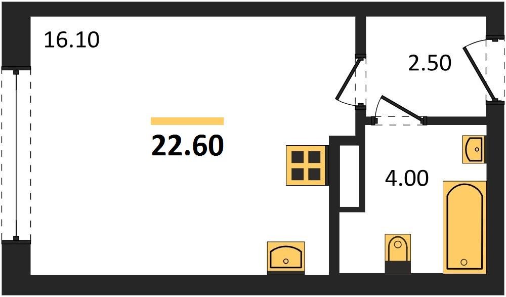 Фото №1: Студия 22 м² - Краснодар, Прикубанский внутригородской округ, мкр. жилой комплекс Самолёт-6