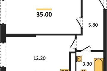 Фото №1: 1-комнатная квартира 35 м² - Краснодар, мкр. жилой комплекс Самолёт-6, 