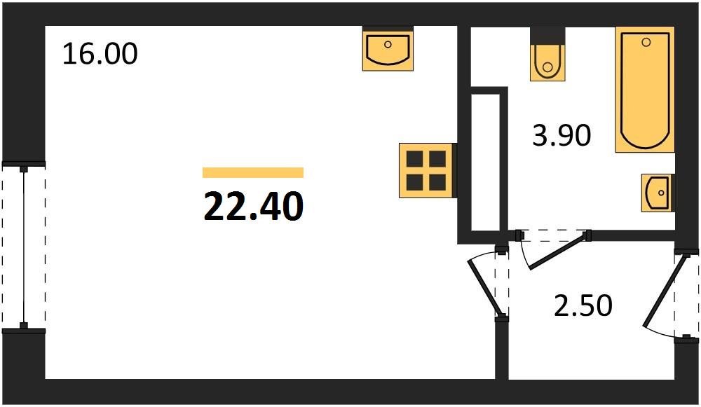 Фото №1: Студия 22 м² - Краснодар, Прикубанский внутригородской округ, мкр. жилой комплекс Самолёт-6