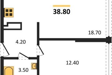 Фото №1: 1-комнатная квартира 38 м² - Краснодар, мкр. жилой комплекс Самолёт-6, 