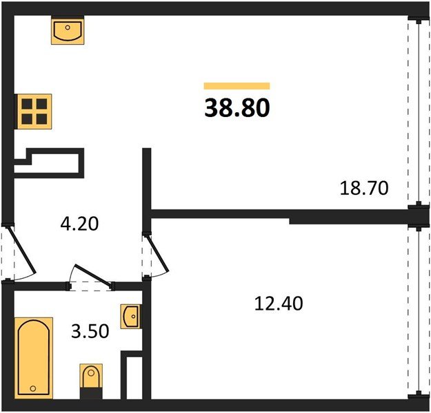 Фото №1: 1-комнатная квартира 38 м² - Краснодар, Прикубанский внутригородской округ, мкр. жилой комплекс Самолёт-6