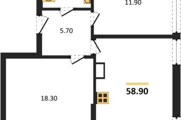 Фото №1: 2-комнатная квартира 58 м² - Краснодар, мкр. жилой комплекс Самолёт-6, 