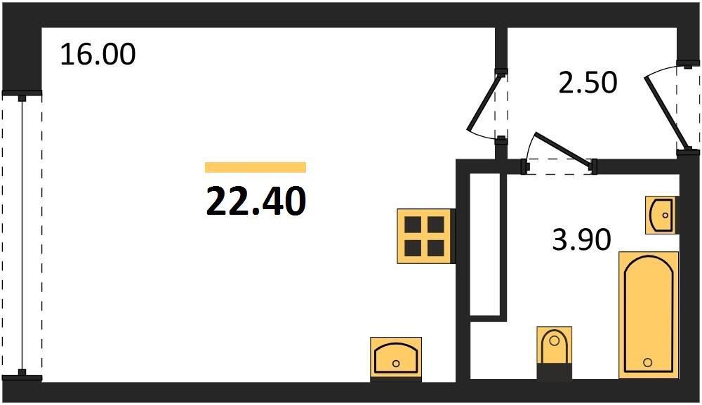 Фото №1: Студия 22 м² - Краснодар, Прикубанский внутригородской округ, мкр. жилой комплекс Самолёт-6