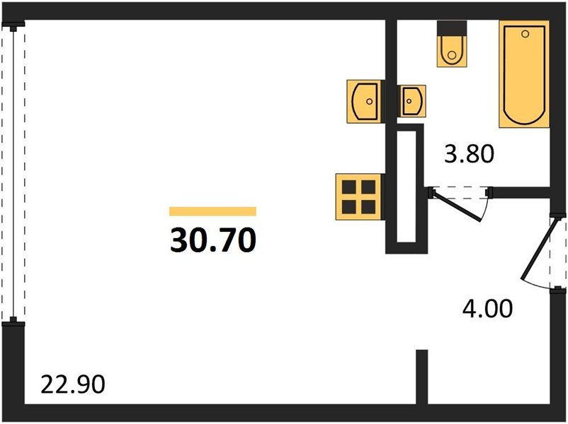Фото №1: Студия 30 м² - Краснодар, Прикубанский внутригородской округ, мкр. жилой комплекс Самолёт-6