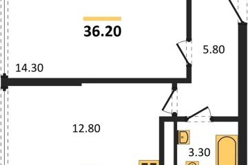Фото №1: 1-комнатная квартира 36 м² - Краснодар, мкр. жилой комплекс Самолёт-6, 