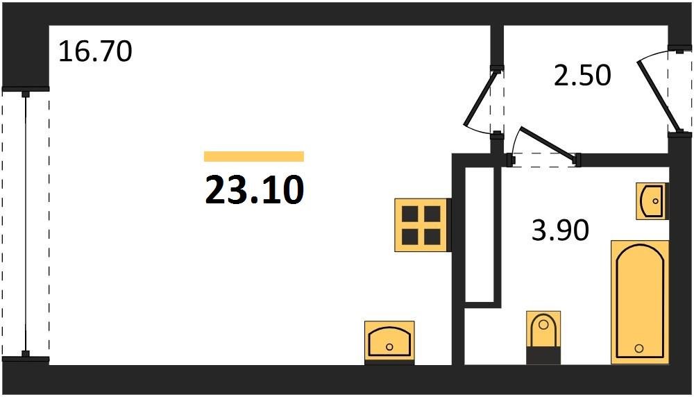 Фото №1: Студия 23 м² - Краснодар, Прикубанский внутригородской округ, мкр. жилой комплекс Самолёт-6