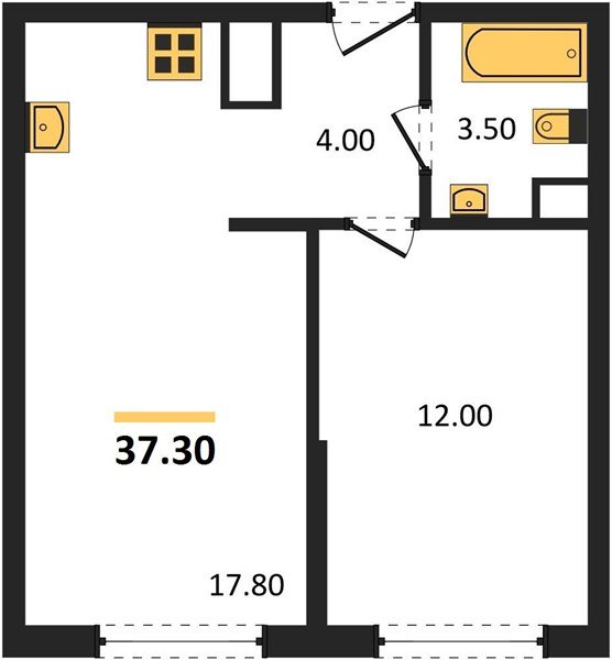 Фото №1: 1-комнатная квартира 37 м² - Краснодар, Прикубанский внутригородской округ, мкр. жилой комплекс Самолёт-6