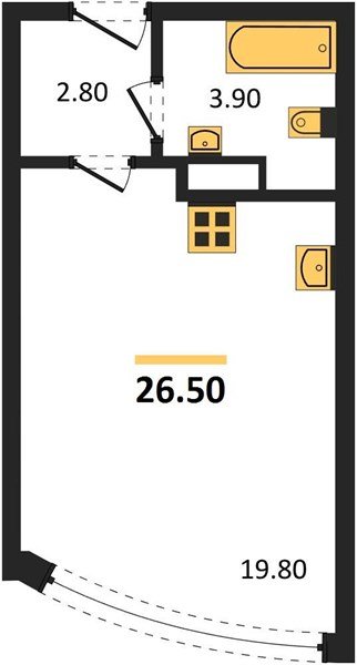 Фото №1: Студия 26 м² - Краснодар, Прикубанский внутригородской округ, мкр. жилой комплекс Самолёт-6