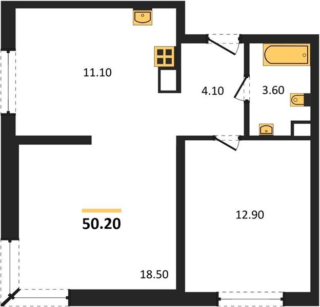 Фото №1: 2-комнатная квартира 50 м² - Краснодар, Прикубанский внутригородской округ, мкр. жилой комплекс Самолёт-6
