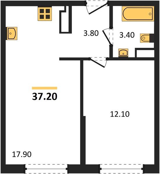 Фото №1: 1-комнатная квартира 37 м² - Краснодар, Прикубанский внутригородской округ, мкр. жилой комплекс Самолёт-6
