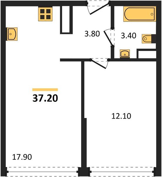 Фото №1: 1-комнатная квартира 37 м² - Краснодар, Прикубанский внутригородской округ, мкр. жилой комплекс Самолёт-6