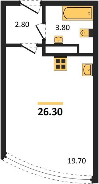 Фото №1: Студия 26 м² - Краснодар, Прикубанский внутригородской округ, мкр. жилой комплекс Самолёт-6