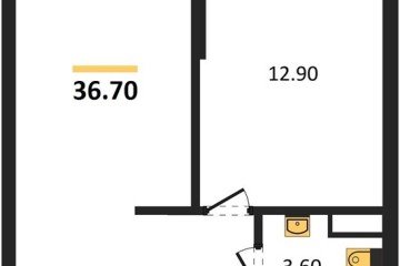 Фото №1: 1-комнатная квартира 36 м² - Краснодар, мкр. жилой комплекс Самолёт-6, 