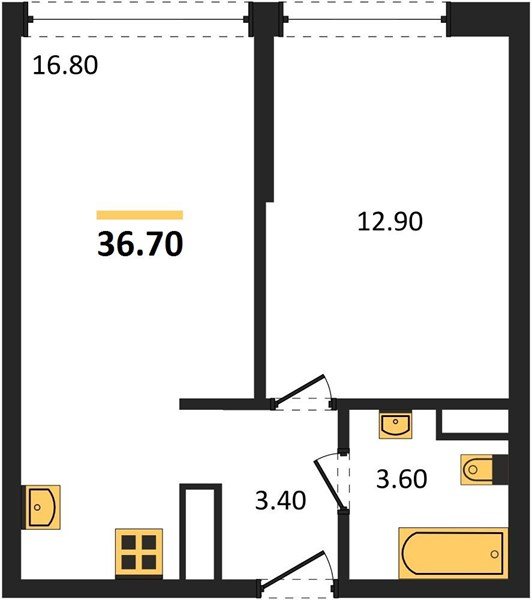 Фото №1: 1-комнатная квартира 36 м² - Краснодар, Прикубанский внутригородской округ, мкр. жилой комплекс Самолёт-6