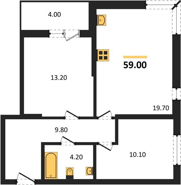 Фото №1: 2-комнатная квартира 61 м² - Краснодар, Прикубанский внутригородской округ, мкр. жилой комплекс Самолёт-6