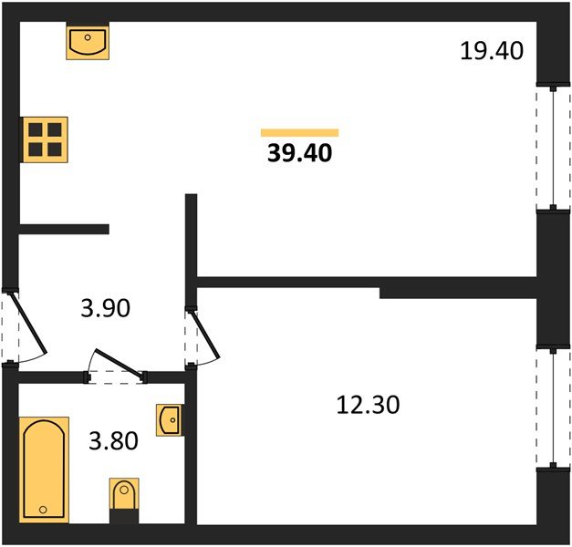 Фото №1: 1-комнатная квартира 39 м² - Краснодар, Прикубанский внутригородской округ, мкр. жилой комплекс Самолёт-6