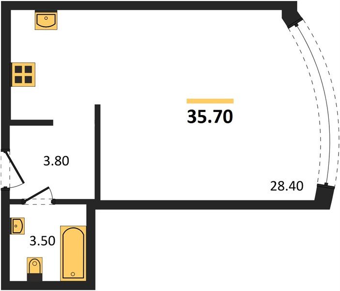 Фото №1: Студия 35 м² - Краснодар, Прикубанский внутригородской округ, мкр. жилой комплекс Самолёт-6