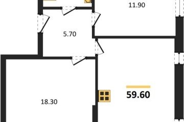 Фото №1: 2-комнатная квартира 59 м² - Краснодар, мкр. жилой комплекс Самолёт-6, 