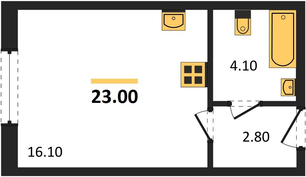 Фото №1: Студия 23 м² - Краснодар, Прикубанский внутригородской округ, мкр. жилой комплекс Самолёт-6