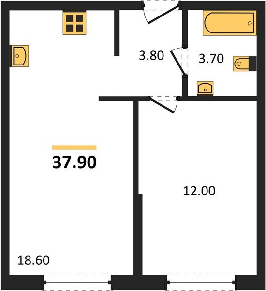 Фото №1: 1-комнатная квартира 37 м² - Краснодар, Прикубанский внутригородской округ, мкр. жилой комплекс Самолёт-6